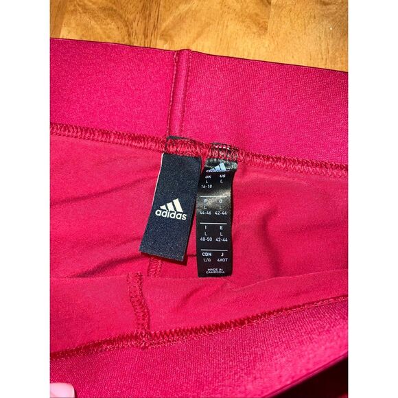 Adidas Three Stripe Color Block leggings yoga L red white blue - Picture 4 of 5